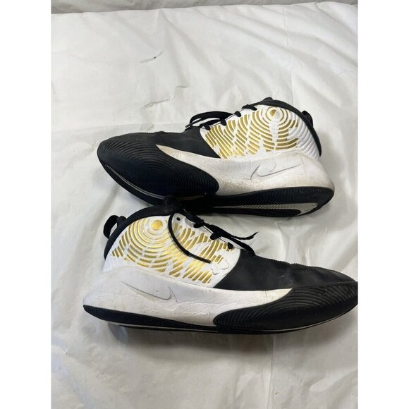 Sz 6Y Nike Team Hustle D9 Mid Black Metallic Gold AQ4224-004 - Picture 3 of 16